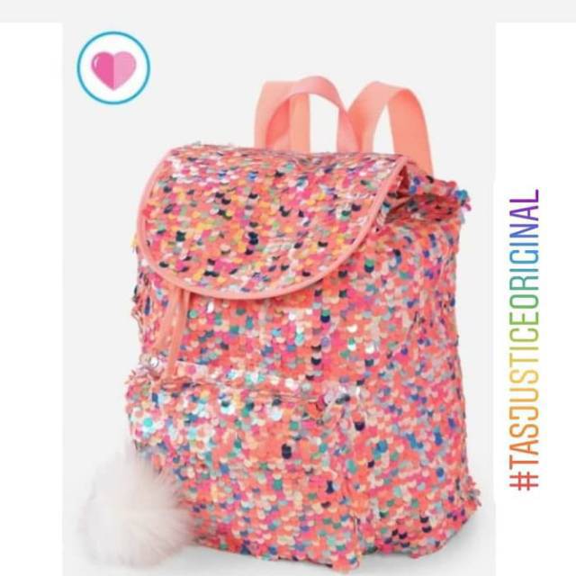  TAS  JUSTICE REVERSIBLE FLIP SEQUIN BACKPACK TAS  SEKOLAH 