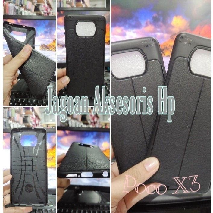 AutoFokus Xiaomi Poco X3 6.67 inchi Leather Soft Case AUTOFOCUS Motif Kulit Jeruk