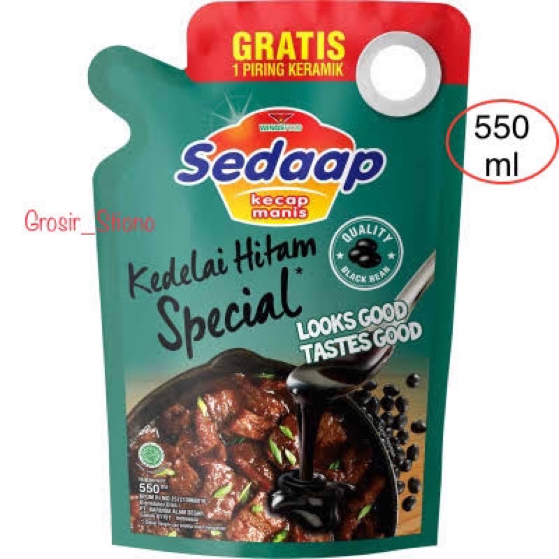 

Kecap manis Sedap/Kecap manis Sedap hadiah piring/Spesial Kedelai Hitam/wingsfood/kecap manis 550ml