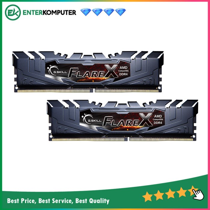 Memoryram Gskill DDR4 Flare X PC25600 16GB (2x8GB) Dual Channel F4-3200C16D-16GFX - For AMD Ryzen