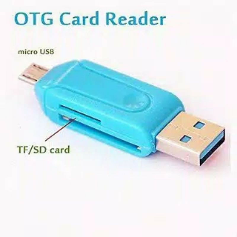 USB OTG + CARD READER MINI 2 IN 1 SLOT MICRO SD MINI SD MICRO USB TRANSFER DATA HP SAMSUNG