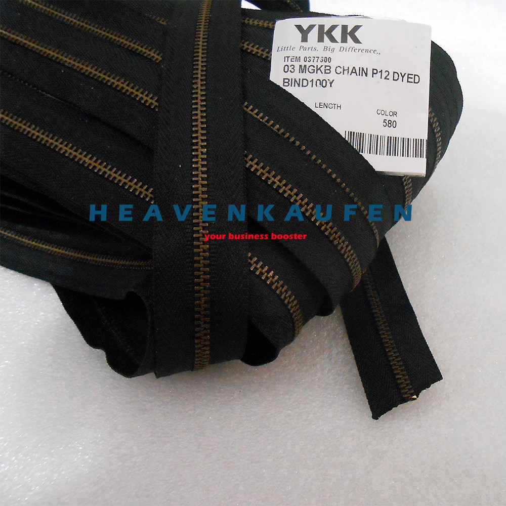 Resleting Zipper YKK Gigi Besi Kecil No 3 Hitam - ATG Bakar Harga Per Meter