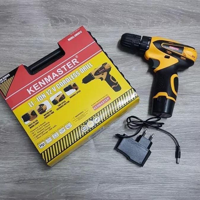 Mesin Bor Baterai Cordless Drill Kenmaster Charger Km0612 Termurah
