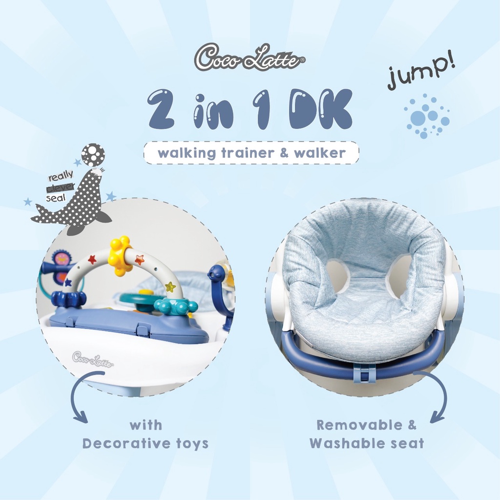 Cocolatte Baby Walker CL 1001 2in1 DK Walking Trainer Alat Bantu Belajar Jalan Bayi Push Wolker