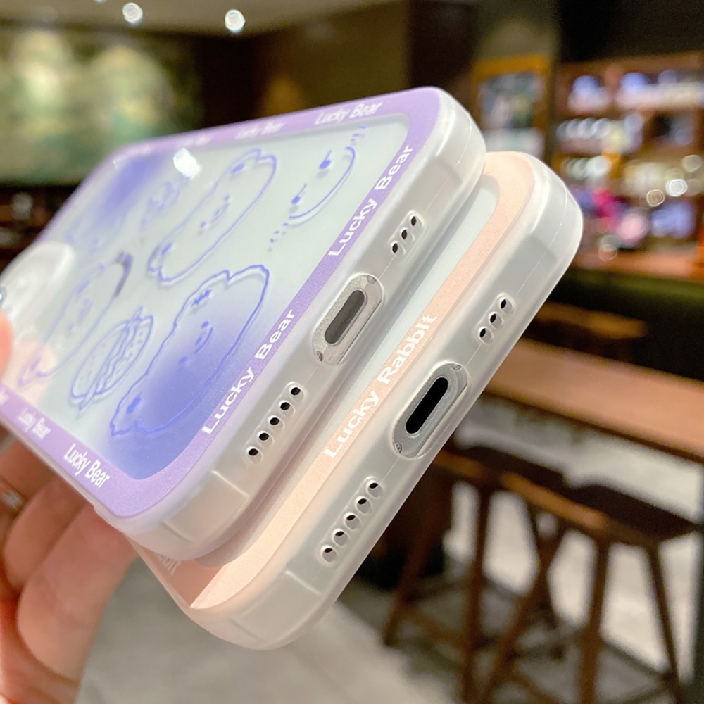 Soft Case TPU Shockproof Motif Kartun Beruang Untuk iPhone 13 Pro Max 11 12 Pro X XS Max 7 8 Plus SE 2020