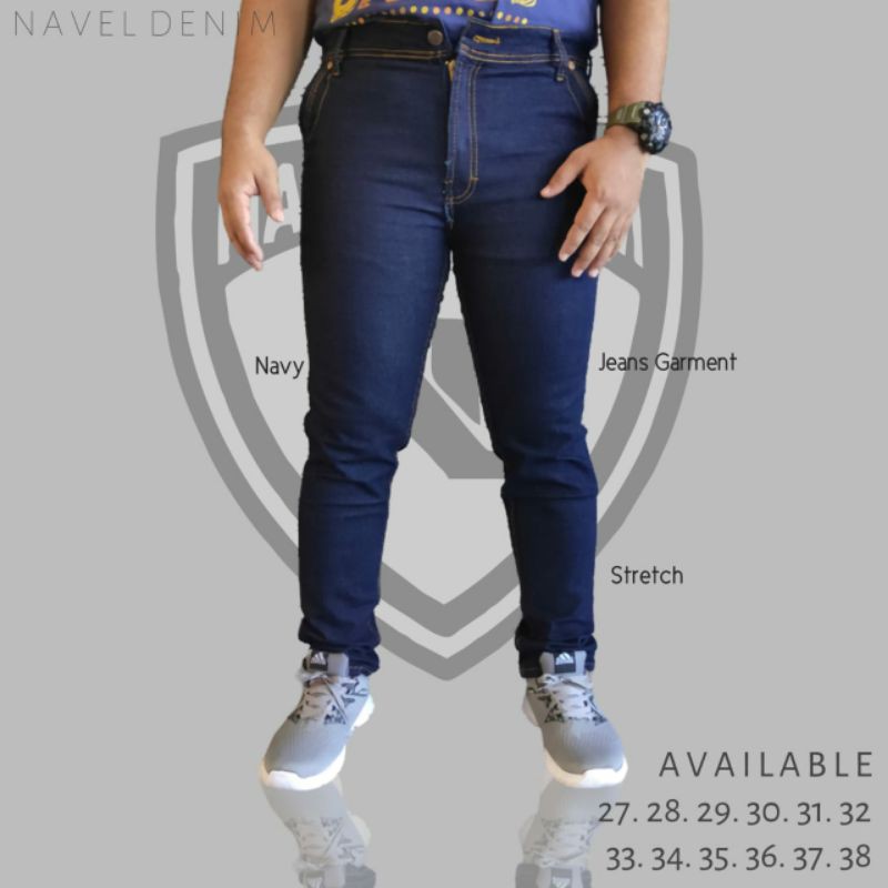 Celana panjang jeans pria jeans garment streeth melar