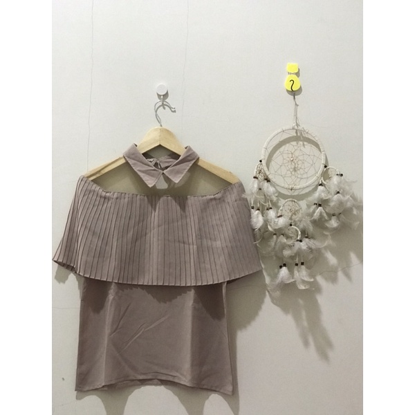 Baju wanita plisket / atasan wanita plisket / blouse sabrina plisket