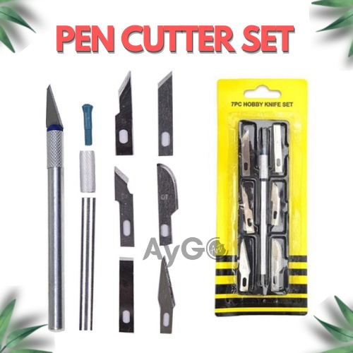 

RB PISAU IC 7 IN 1 70420 PEN CUTTER SET / ART KNIFE / Craft Pen Cutter