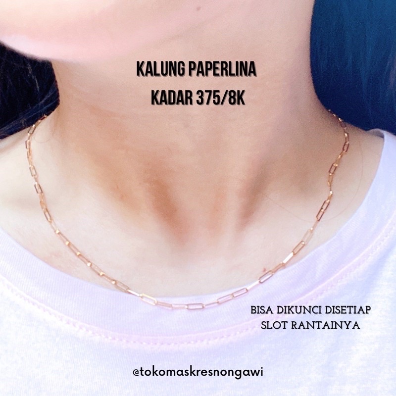 kalung emas paperlina kadar 375/8k emas asli