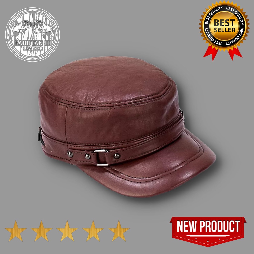 Topi kulit pria original - topi kulit komando original - topi kulit asli Garut191201