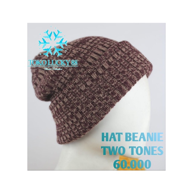 IMPORT Hat Beanie Two Tones Topi Kupluk Korean Style Winter Musim Dingin Hat Beanie Two Tones