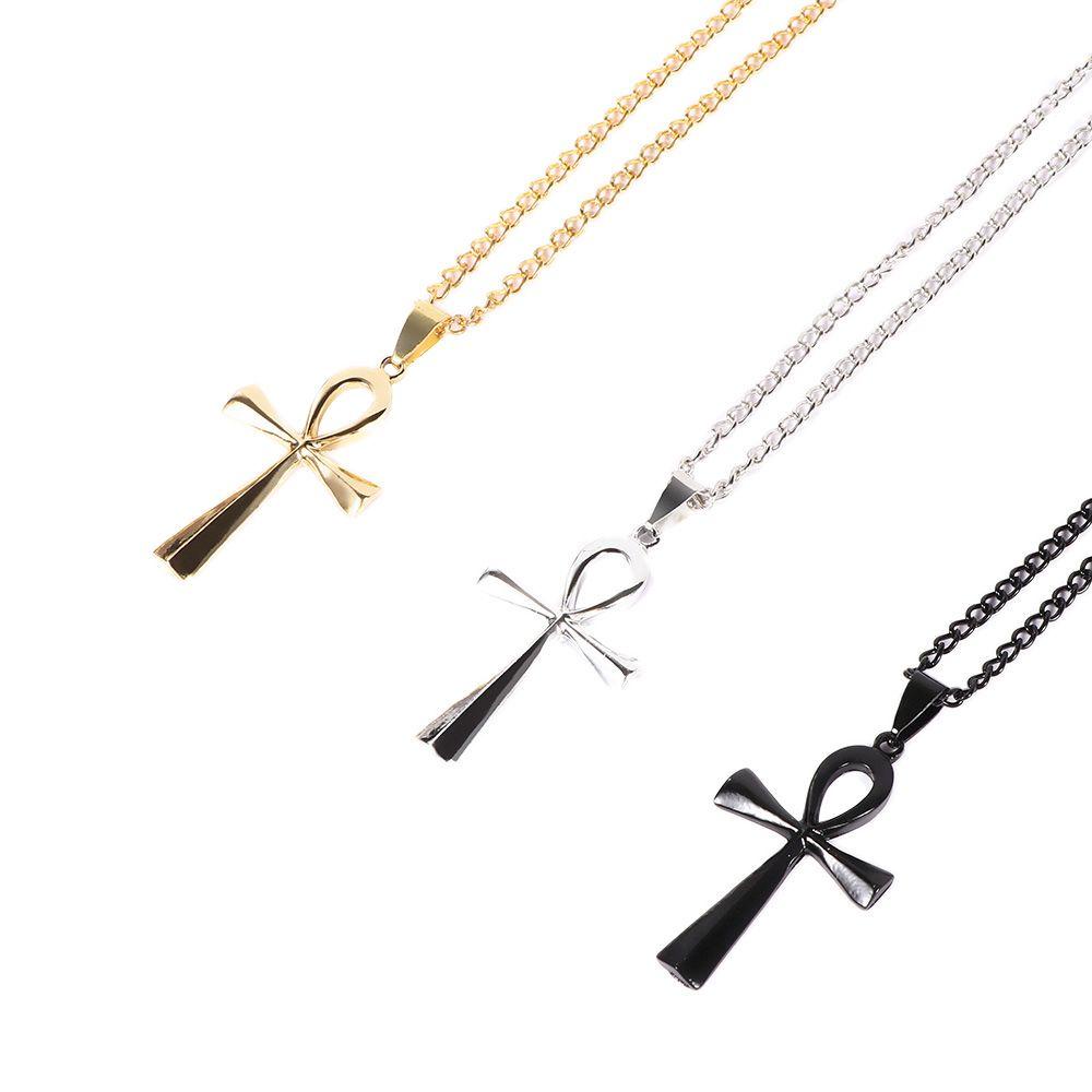 Needway  Kalung Salib Ankh Mesir Klasik Aksesoris Yesus Hadiah Untuk Pria Wanita Anti Karat Christs Jewelry Chain