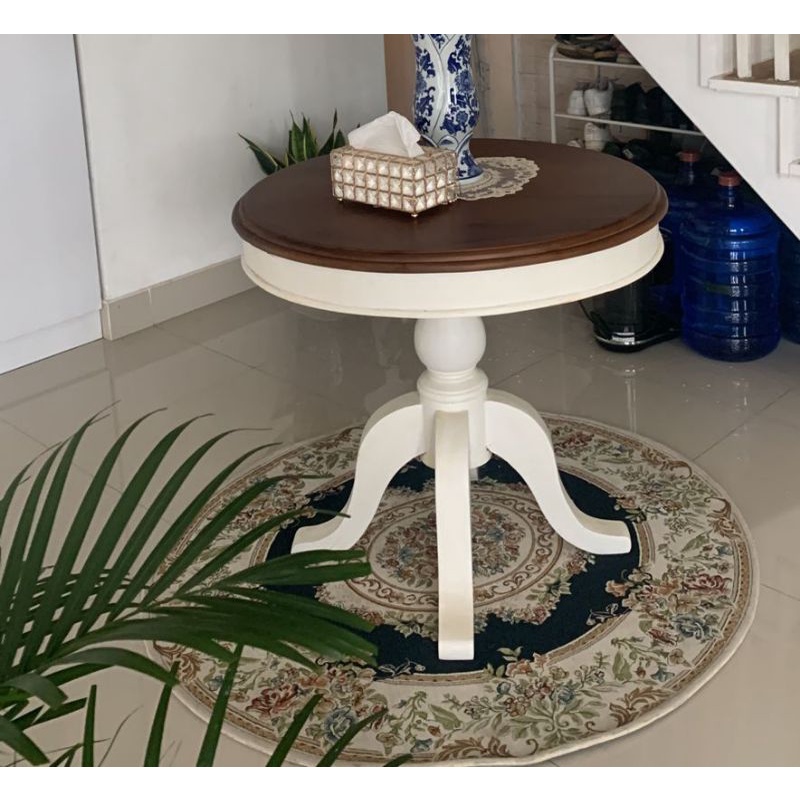 meja pajangan bundar,mebel jepara,furniture