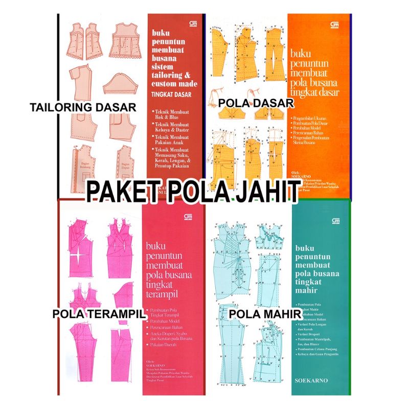 Jual JUAL CEPAT SEPAKET BUKU PENUNTUN MEMBUAT POLA BUSANA TINGKAT DASAR ...