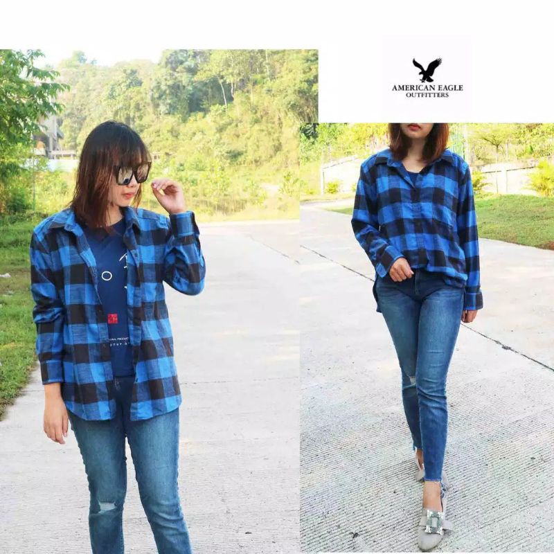 SIZE S AMERICAN EAGLE BRANDED FLANNEL PLAID SHIRT