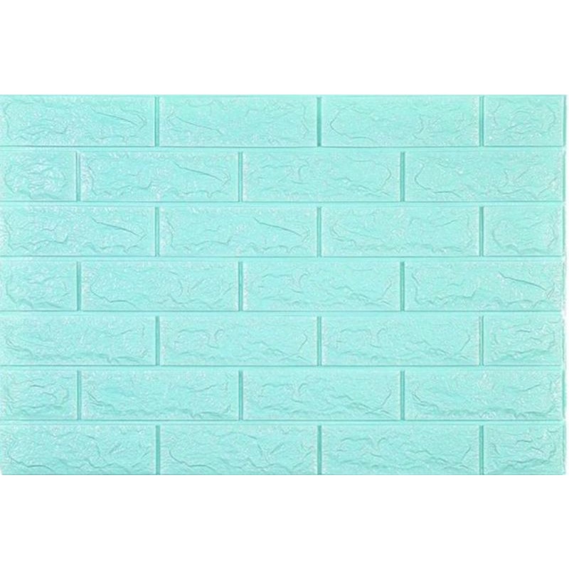 Wallpaper Bata 3D Foam 70x77cm BrickFoam Premium Warna-Tosca