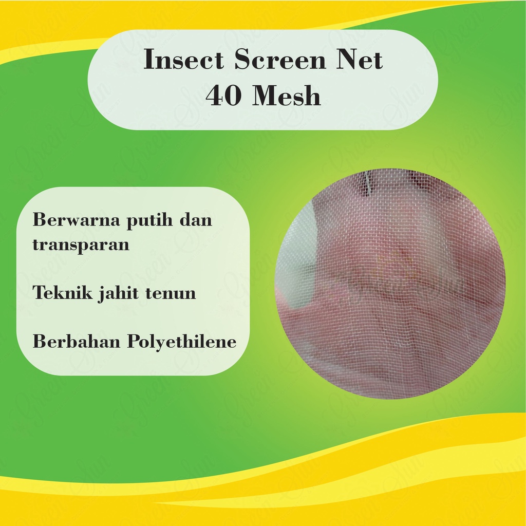 Insect Net/Screen Net Mesh 40, 3 x 100 m - Penghalang Hama - Greenhouse