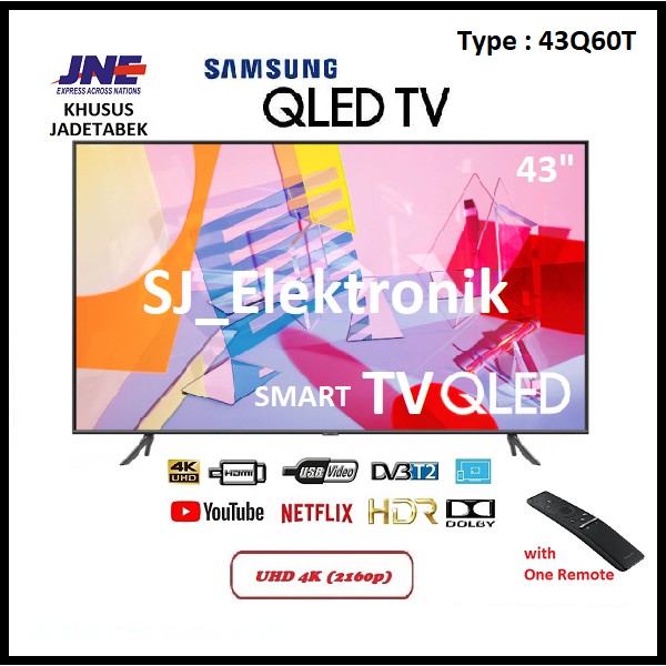 Samsung QLED 43 Inch 43Q60T - 43Q60 UHD 4K Smart TV HDMI USB
