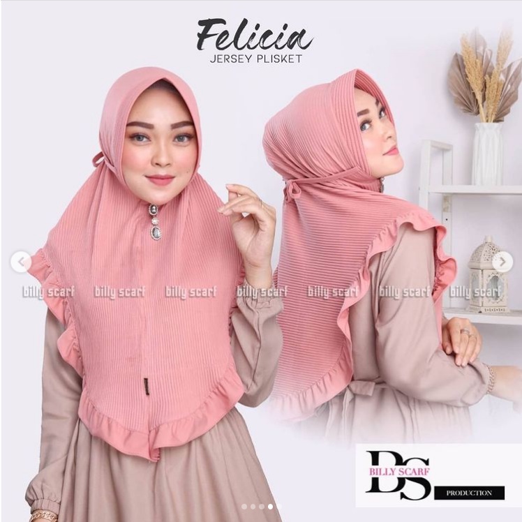 HIJAB INSTAN PLISKET  FELICIA / JILBAB JERSEY AIRIS PET ANTEM / KERUDUNG TALI