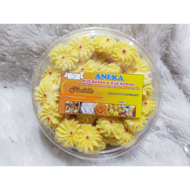 

kue kering mawar toping selai strowbery 250gr kuker jajan camilan murah halal