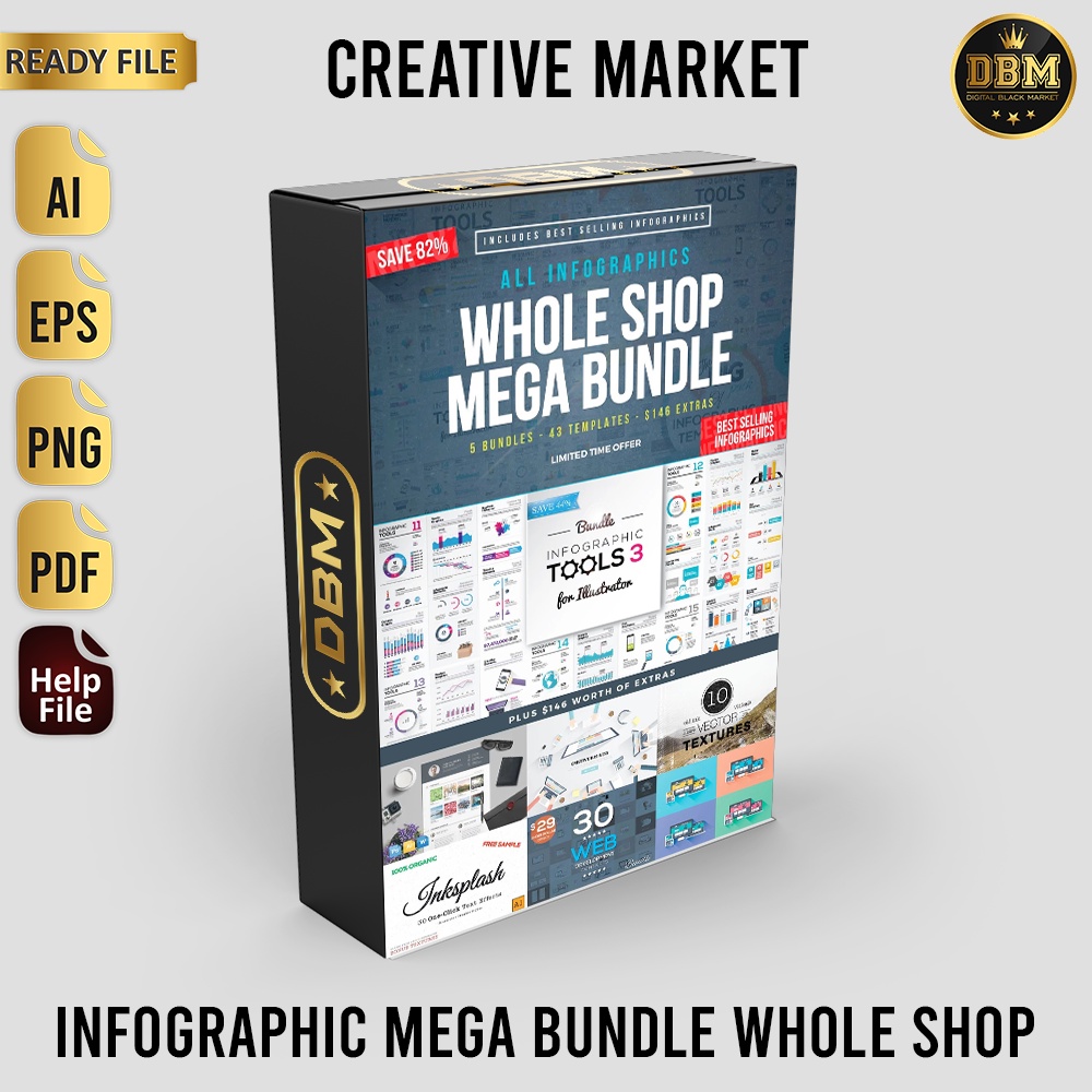 Infographic Mega Bundle Whole Shop - Vector Designs