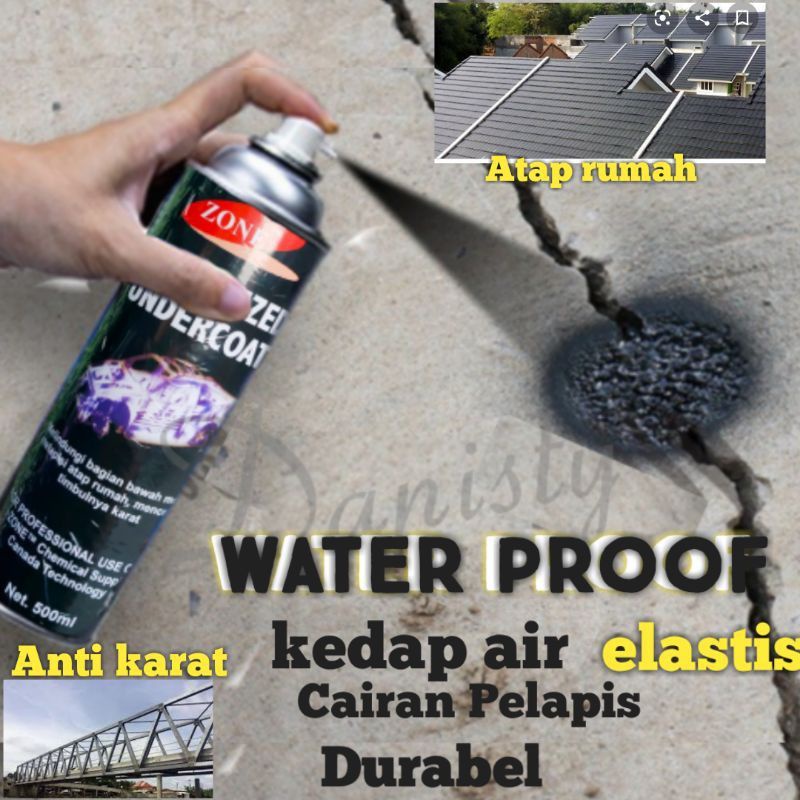 Spray Anti Bocor Atap Waterproof Pelapis Anti Karat Kolong Mobil Rubberized Undercoat Flinknote