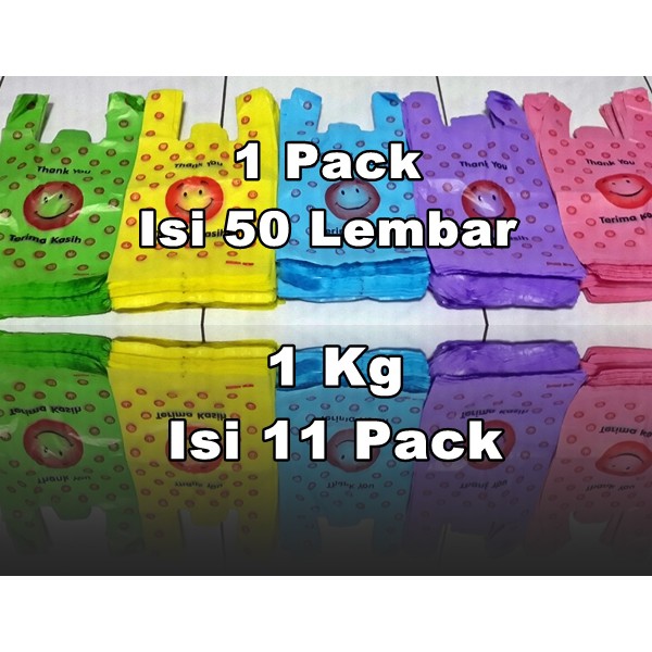 

PLASTIK PACKING KRESEK MOTIF Smile Thank You ukuran 15cmx33cm