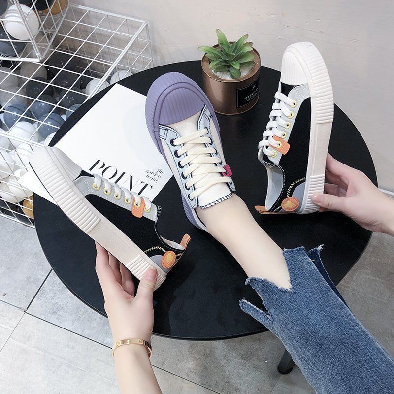 Sneakers Tali Sepatu Wanita Kanvas Sepatu Cewek Sepatu Tali  Kece Terbaru Sepatu Hangout Elegan Cantik Termurah