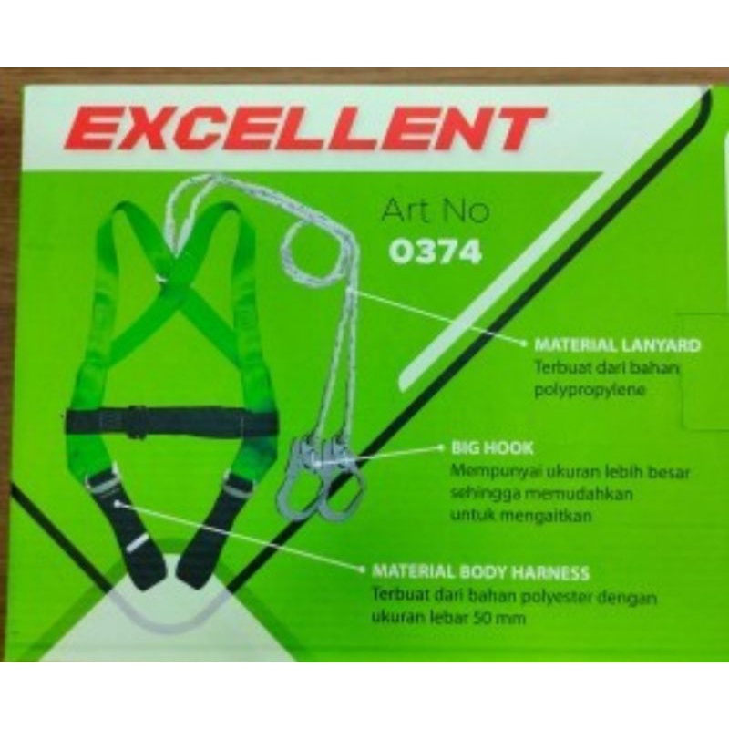 Safety Body Harness Double Lanyard Hook Besar Exelent