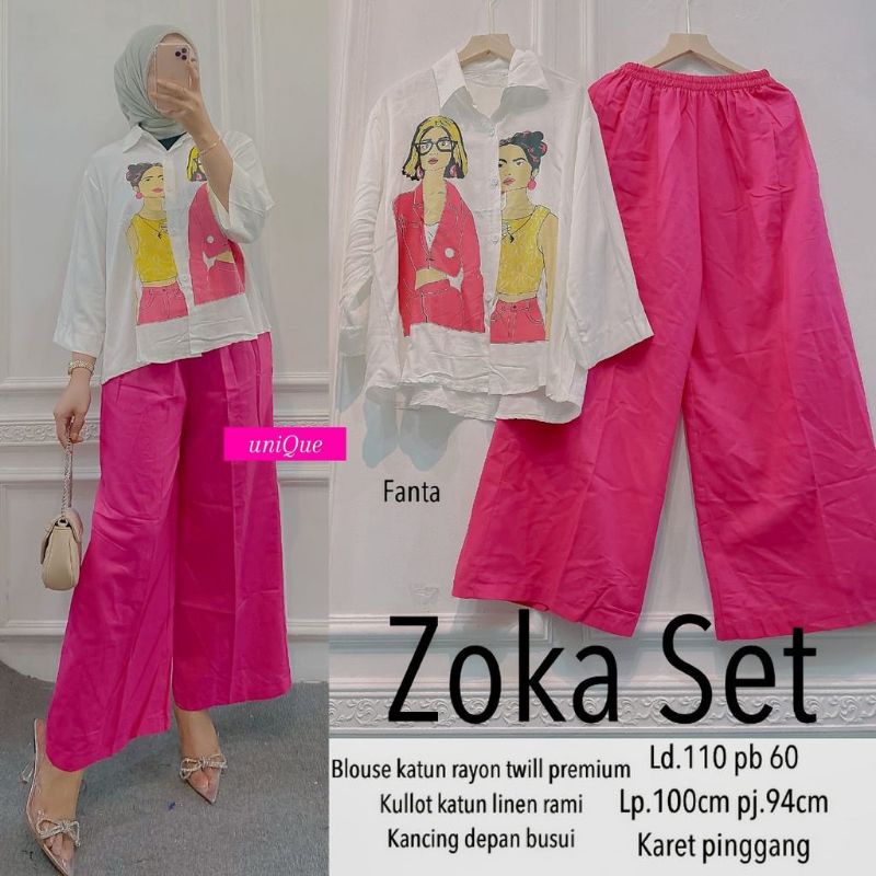 ALESIA SET | ZOKA SET | ONESET RAYON TWILL MIX LINEN TERMURAH