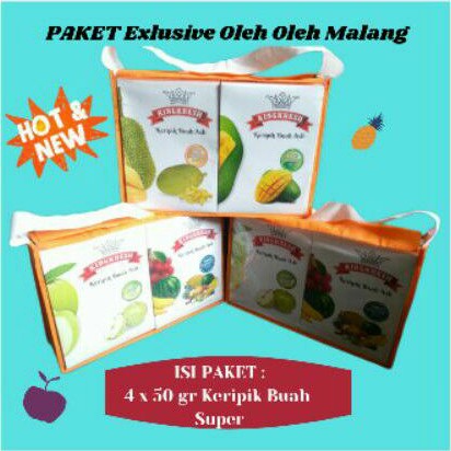 PAKET Oleh Oleh Malang Exlusive 4 &amp; 6 Keripik Buah Super