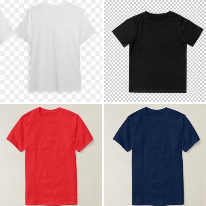 Kaos Polos Pria Hitam Putih Merah Navy Abu Murah Bahan PE Baju Oblong