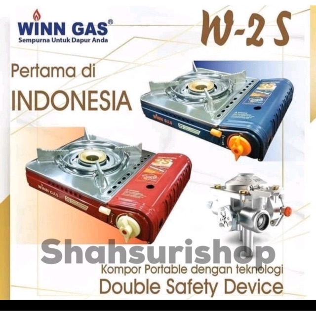 Kompor gas portable double safety WINN GAS W2S - kompor piknik koper