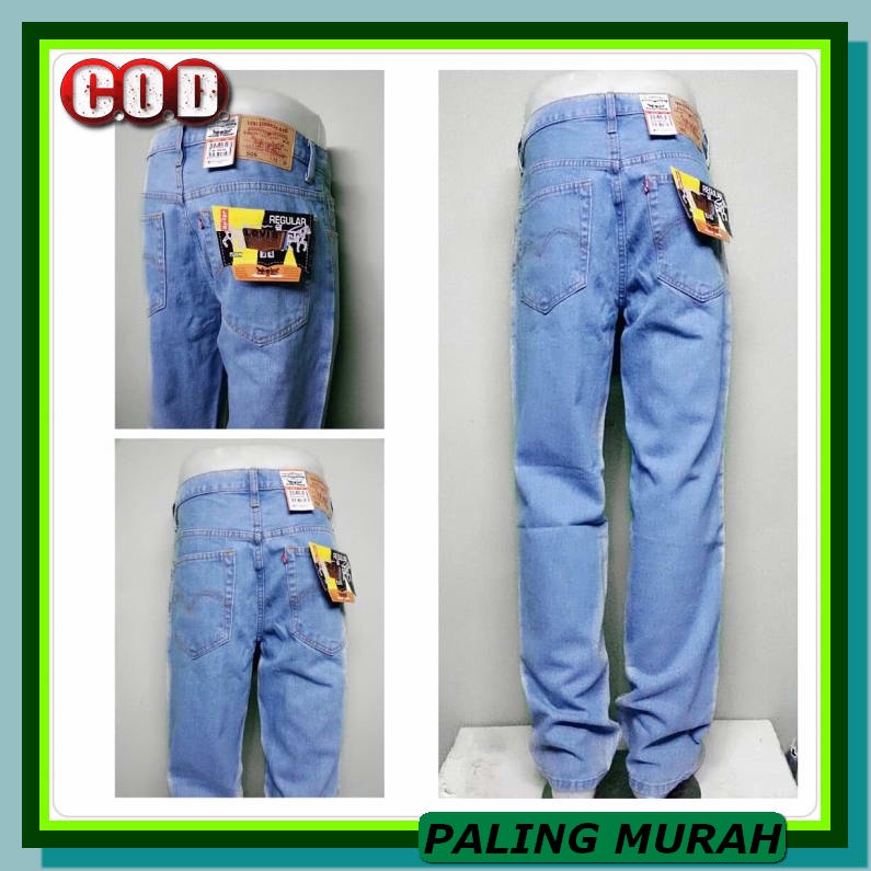 Celana Panjang Jeans Pria Model Bolong Warna Putih Gaya Hong Kong SV812 Celana Jeans Branded Levi'