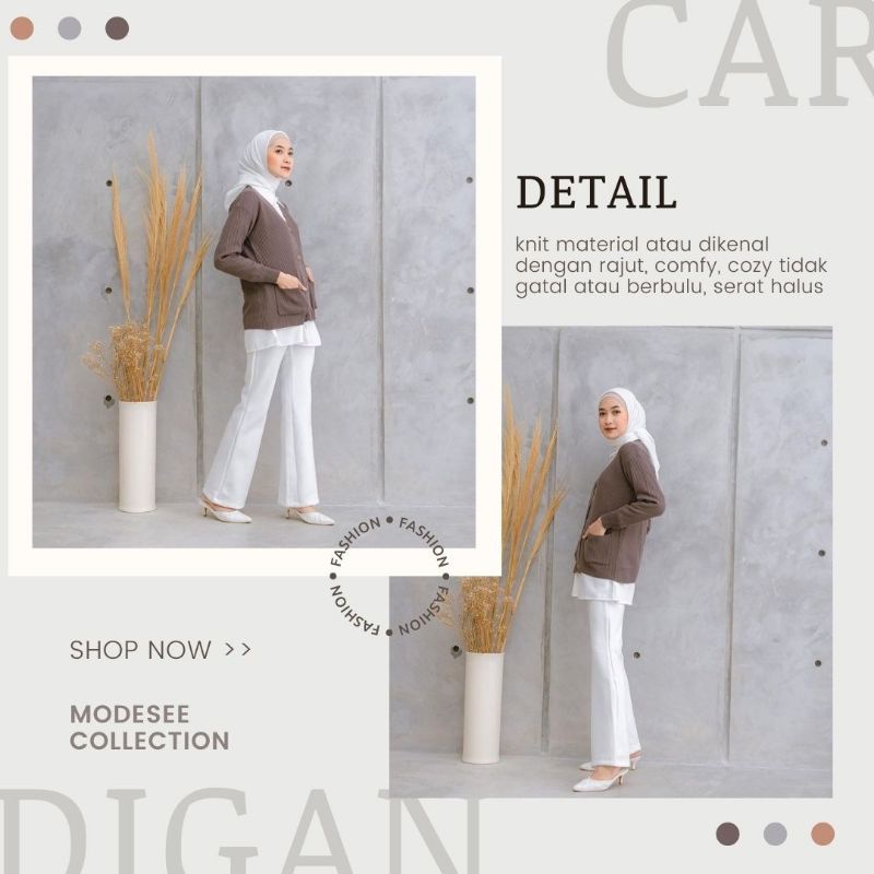 OUTER CARDIGAN RAJUT CLOVER WANITA BAJU LUARAN SWEATER MUSLIMAH