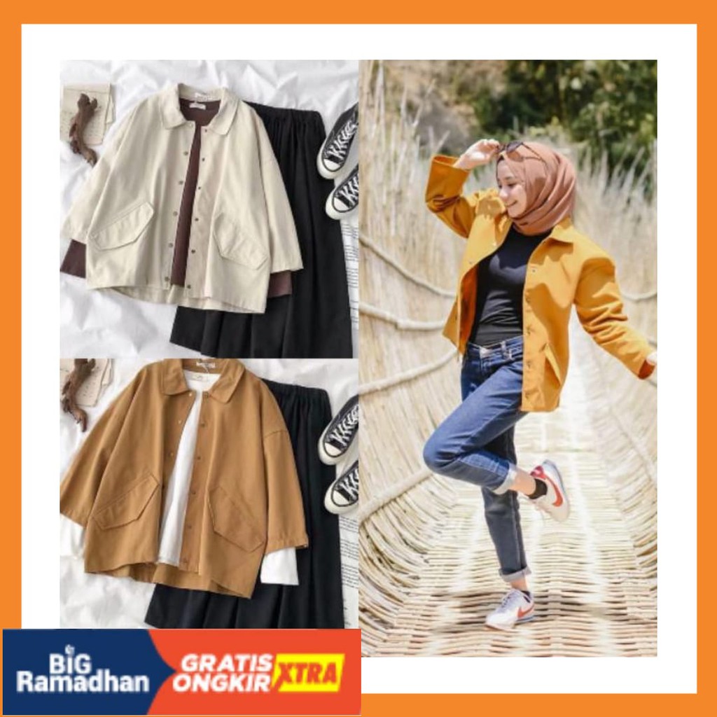 FASHION AHHA NEW RAPID BOLAK BALIK ORIGINAL/ CHACA SLEEVE PARKA JAKET KANVAS