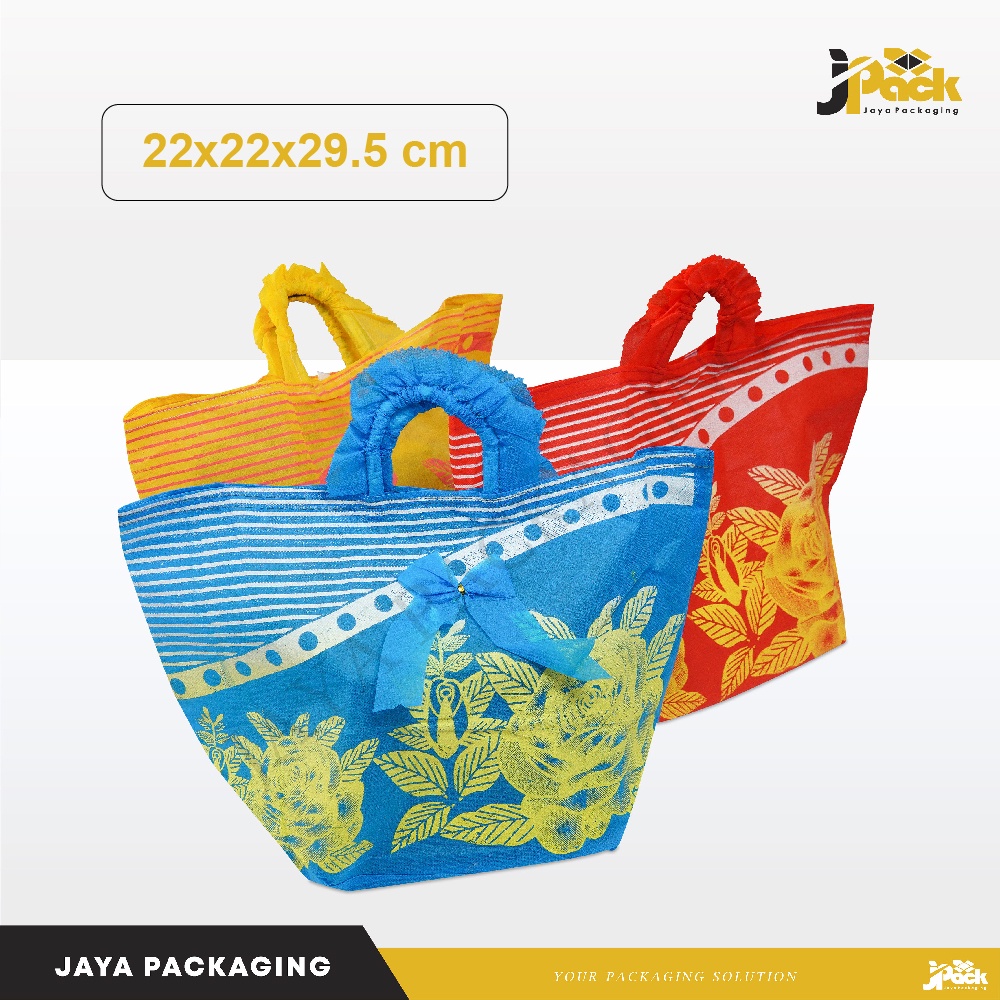 

Tas Jaya Pakaging Spunbond Motif "MAWAR" ( 22x22x29,5 cm ) Tasspunbond/Goodiebag/Taskain/Taskado