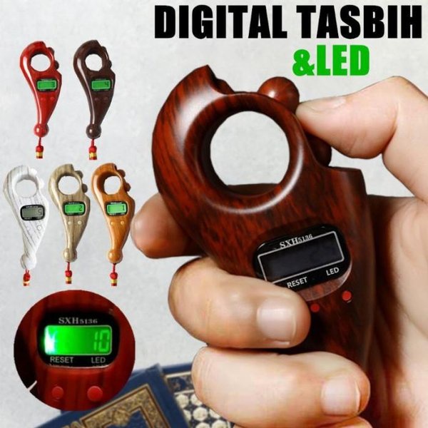 Tasbih Digital Led Motif Kayu