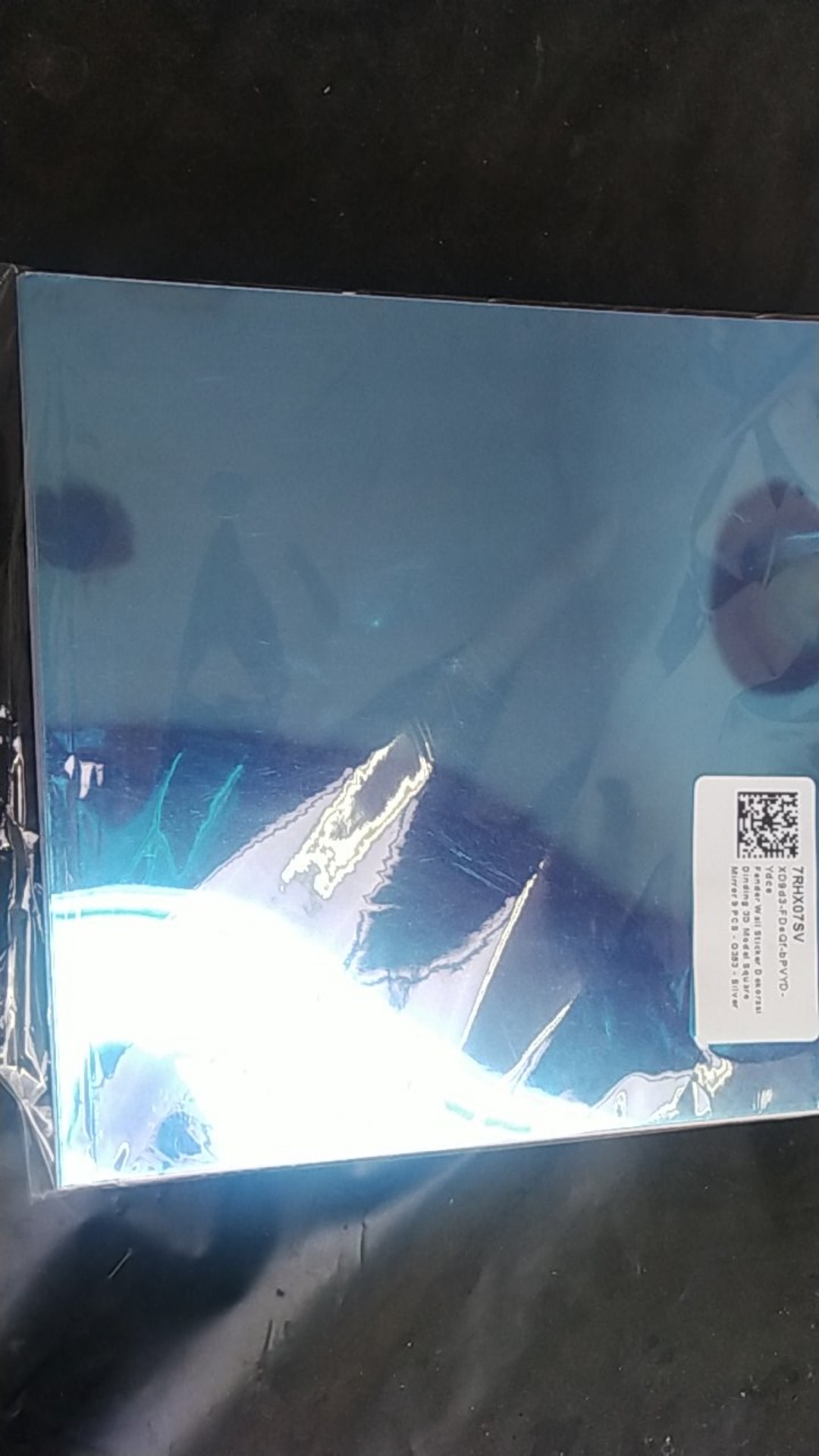 [best Quality] Sticker Dinding 3d Fender Wall Model Square Mirror 1 Set 9pcs - Silver