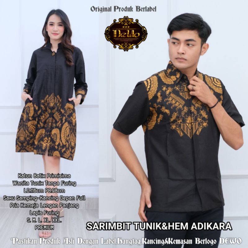 sarimbit tunik batik solo/couple batik solo/sarimbit tunic ramayana