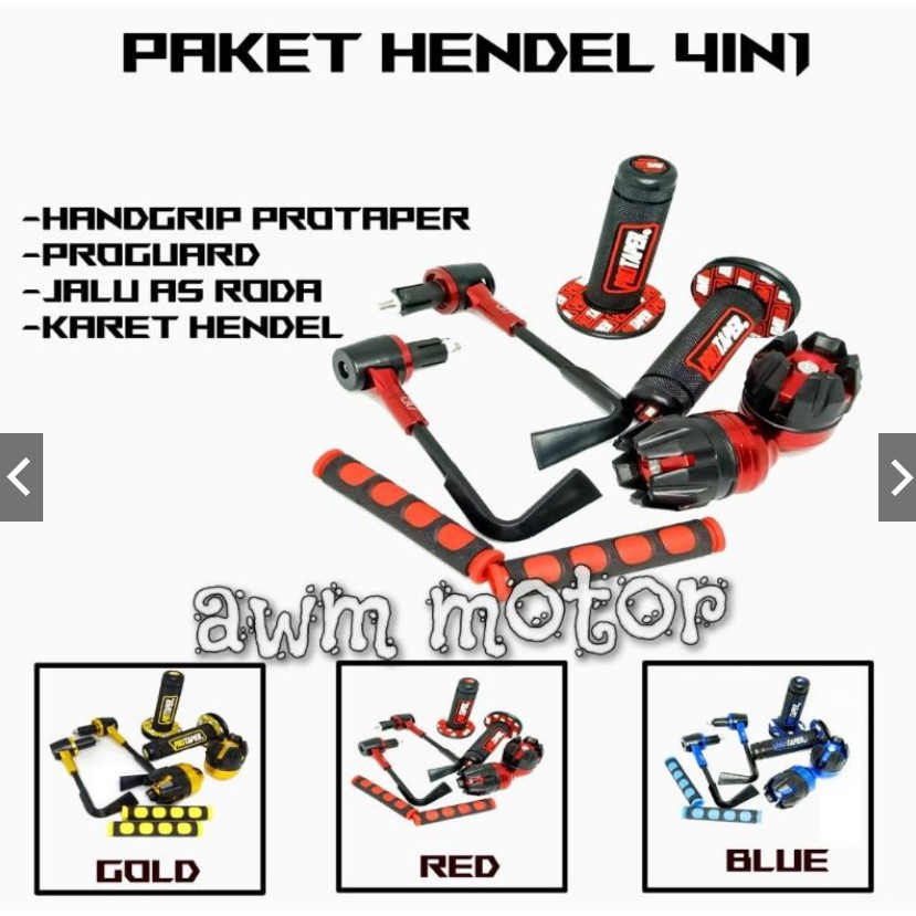 Paket 4 item Proguard L Handgrip Protaper Jalu As Dan Karet Handle Rem Universal Semua Motor