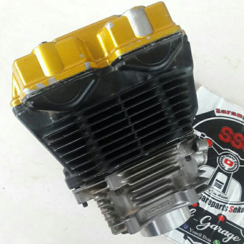 CYLINDER BLOK KOP HEAD SATRIA FU OS 75 STANDAR SEKEN ASLI ORIGINAL BARANG COPOTAN