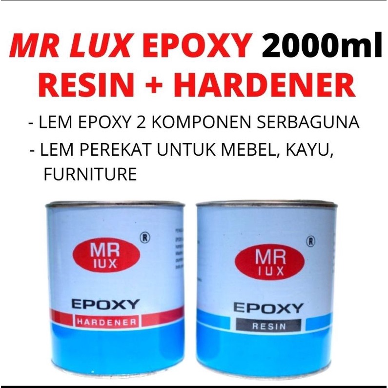

Lem EPOXY Resin Hardener MR LUX Kemasan 1 Kg Kaleng | Lem 2 Komponen