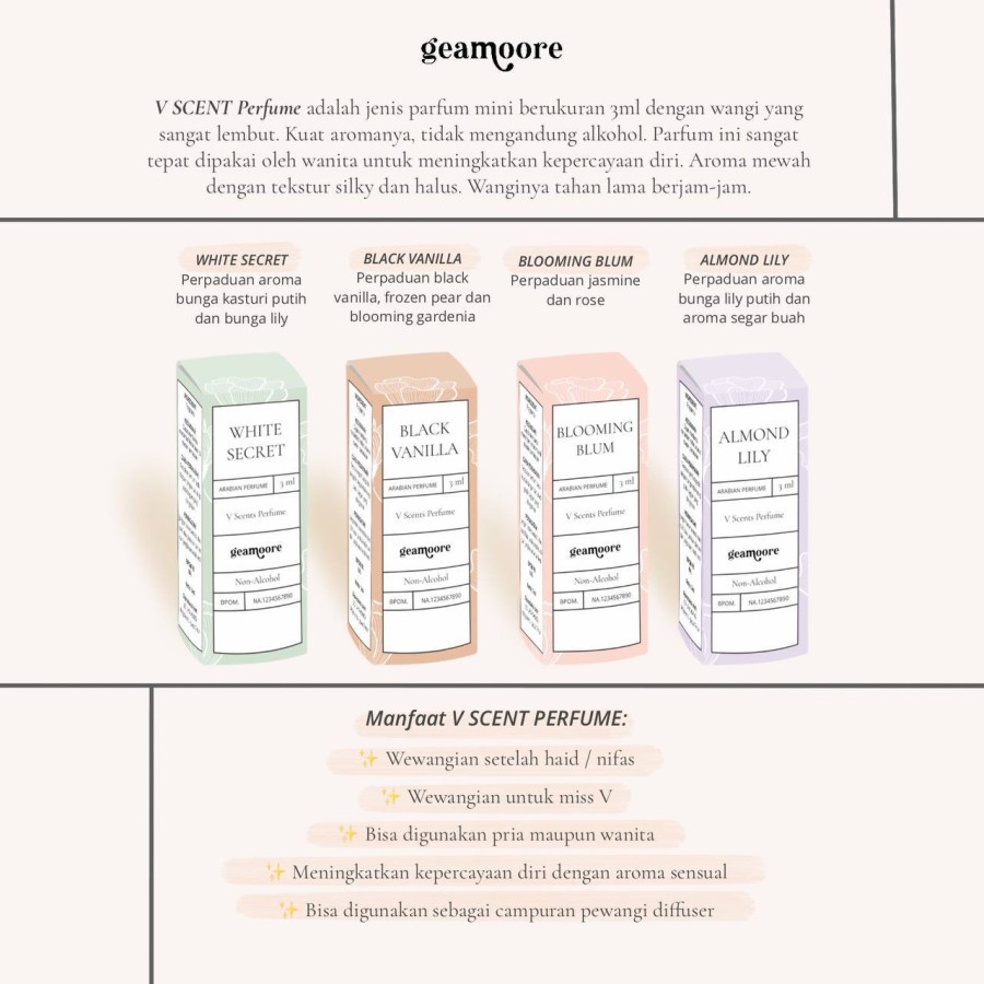 Geamoore Miss V Perfume / V Scent Perfume Parfum