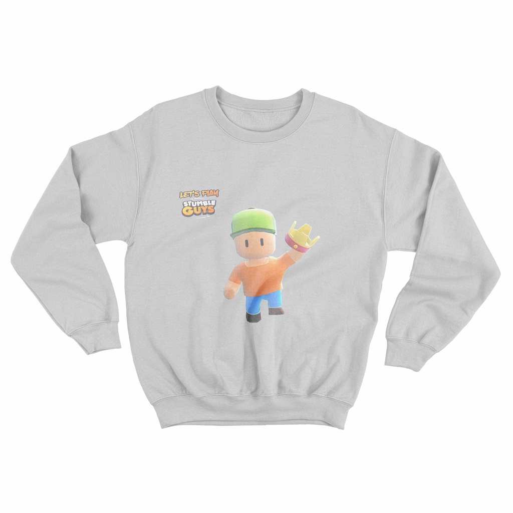 Sweater Basic STUMBLE GUYS Crewneck Pria Wanita Bahan Fleece Ukuran S M L XL XXL
