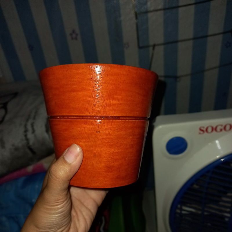 10 CM POT KAYU GARIS 1| MINI POT| POT KAKTUS| POT RUSTIC| PLITUR