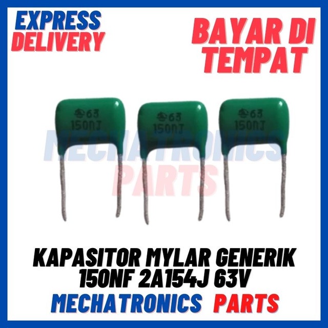 [PAS-9698] KAPASITOR MYLAR GENERIK 150nF 2A154J 63V