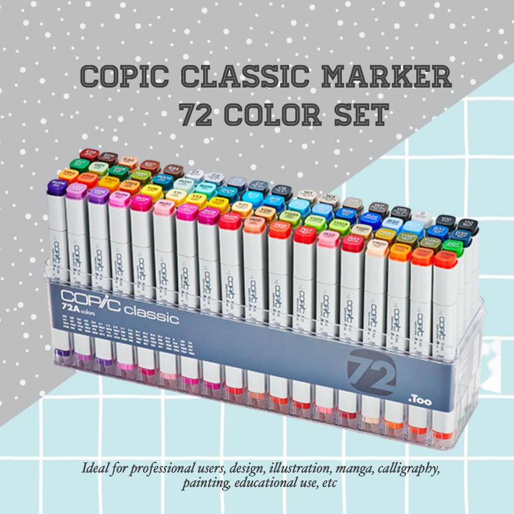 

Copic Marker Set 72 Set A B C Classic Spidol Gambar Warna Arsitektur Kaligrafi Design Manga Sketsa