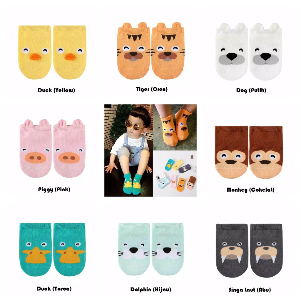 KAOS KAKI BAYI KARAKTER Kaos Kaki Baby Anti Slip KAOS KAKI CUTE ANIMAL Kaos Kaki Motif Binatang 3D