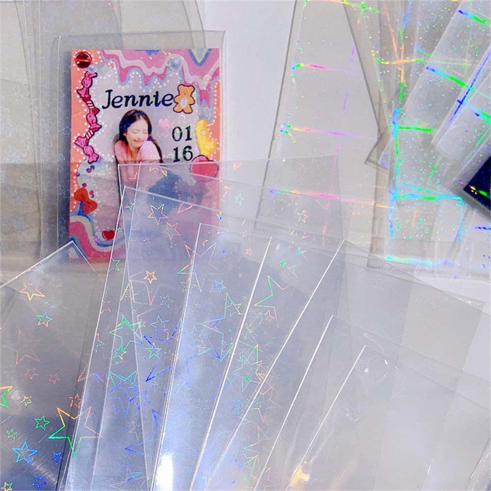 Lanfy 10pcs Cover Pelindung Kartu Laser Holografik Transparan